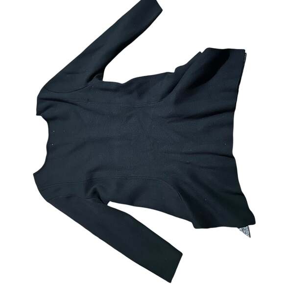 NY & Co  Black Knit Long Sleeve Peplum Whimsigoth Witchy Sweater - Picture 5 of 6